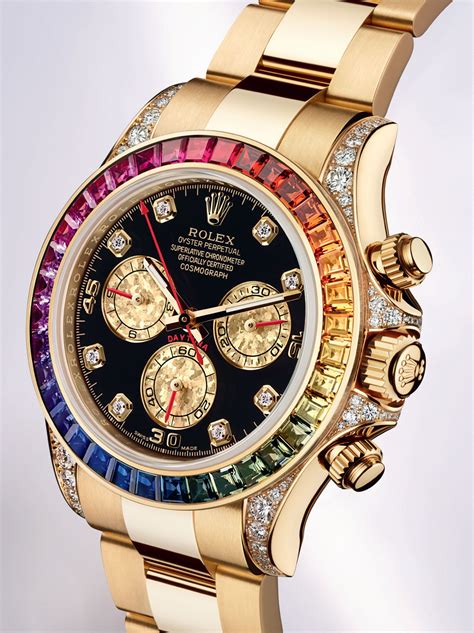 rolex cosmograph daytona rainbow boasts colourful design